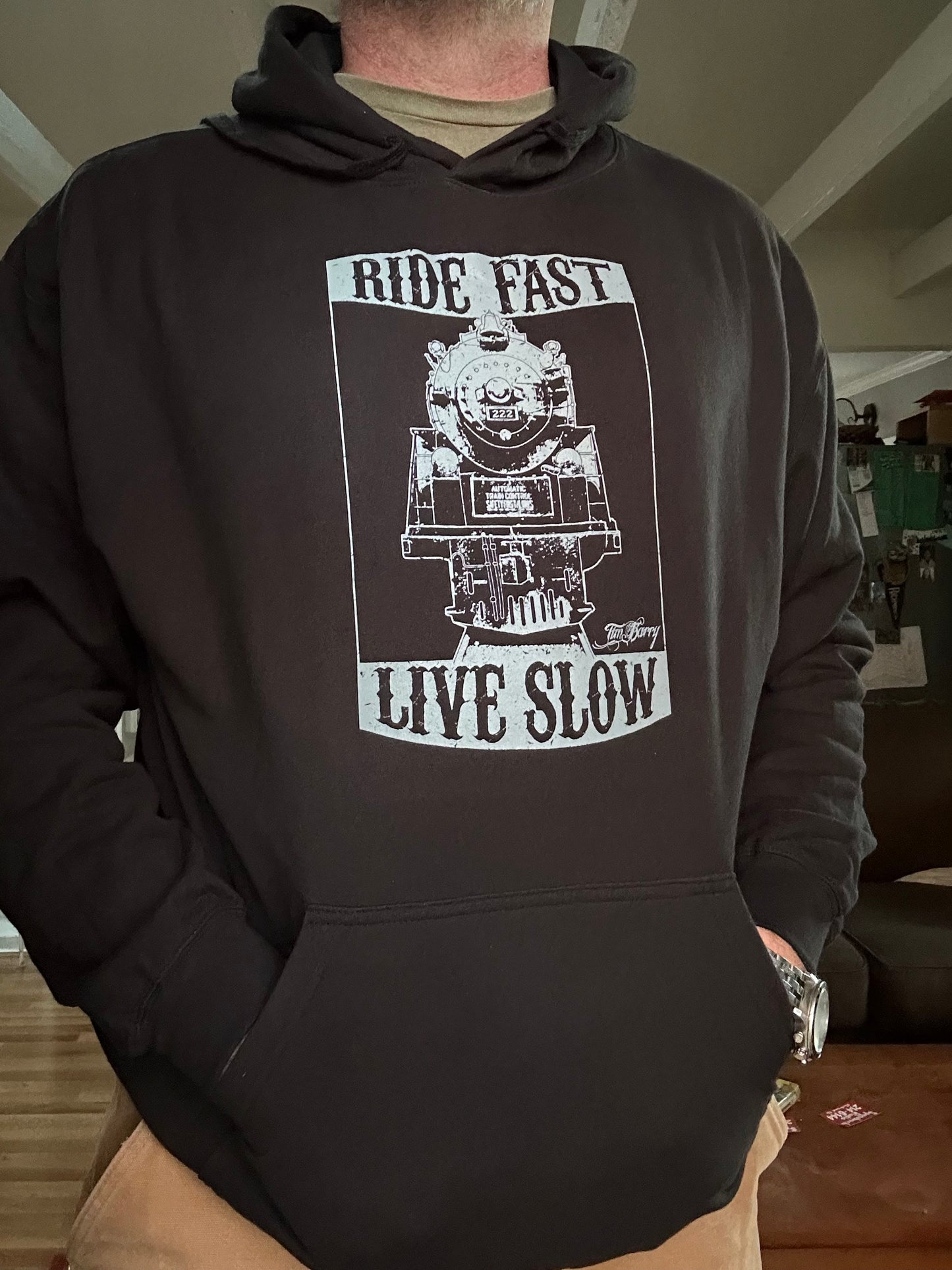 NEW! TIM BARRY "Ride Fast, Live Slow" Hooded Sweatshirt